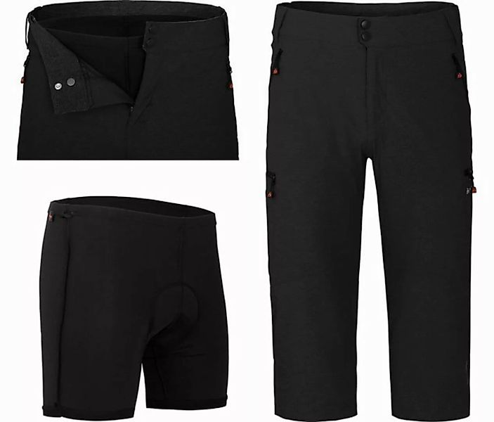 Fahrradhose PORVOO Capri (mit gepolsterter Innenhose) Herren 3/4 Radhose, r günstig online kaufen