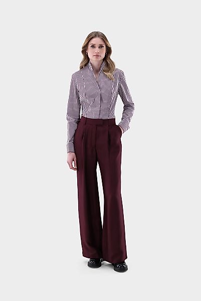 Kelchkragenbluse aus popeline gestreift günstig online kaufen