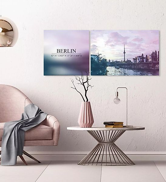 queence Leinwandbild "Berlin", (Set), 2er-Set günstig online kaufen