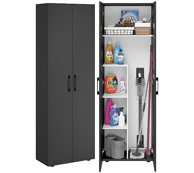 Bellamio Mehrzweckschrank Apol (Anthrazitschwarz) Besenschrank mit 5 Fächer günstig online kaufen