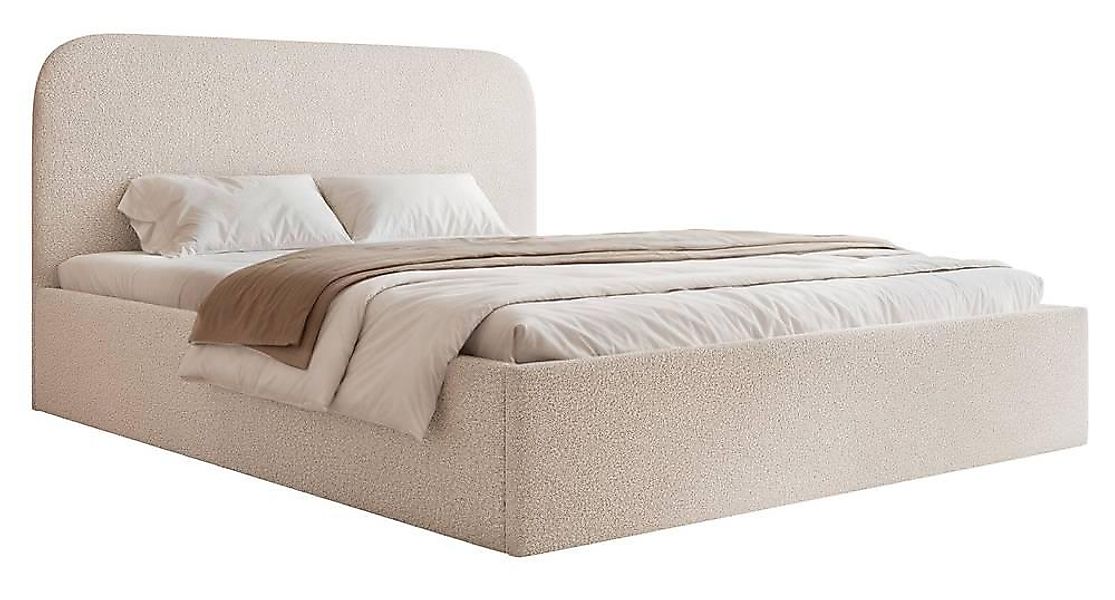 NADUVI Collection | Bettgestell Fia 140x200 Bouclé mit Staufach günstig online kaufen