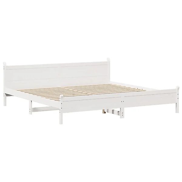 vidaXL Massivholzbett ohne Matratze Weiß 180x200 cm Kiefernholz 855583 günstig online kaufen