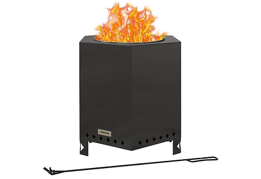 Outsunny Feuerschale mit Schürhaken, (Feuerstelle, 1-St., Feuerkorb), für G günstig online kaufen