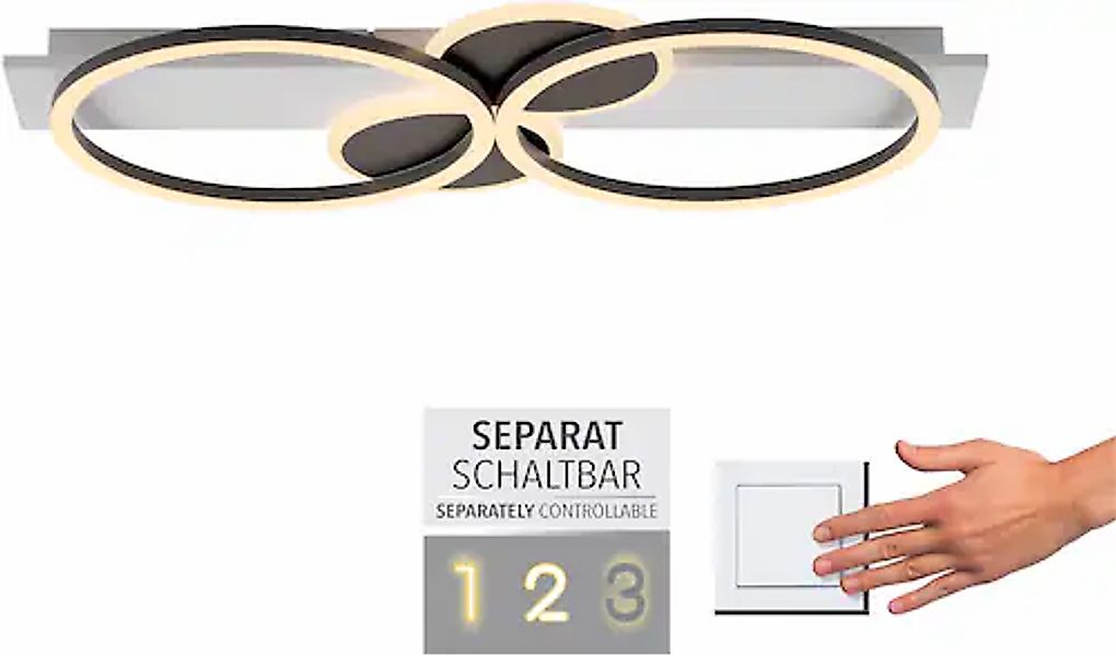 JUST LIGHT Deckenleuchte »TROOPER« LED-Board 1 Stk. Warmweiß LED, separat s günstig online kaufen