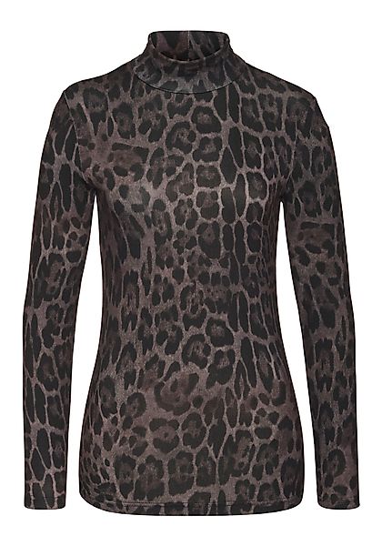 LASCANA Rollkragenshirt mit Animalprint, Jerseyshirt, modisches günstig online kaufen