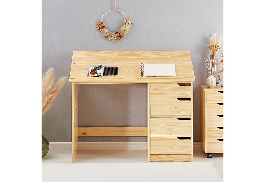 IDIMEX Kinderschreibtisch EMMA, Schreibtisch mit Schubladen und neigbarer T günstig online kaufen