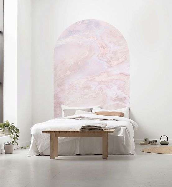 Sanders & Sanders Selbstklebende Runde Tapete Marmor Rosa 127 x 200 cm 6117 günstig online kaufen