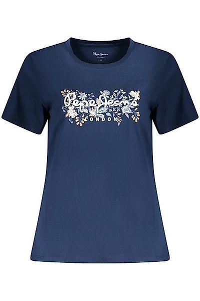 Pepe Jeans 2-in-1-Shorts Damen T-Shirt Blau - Kurzarm, Weit Geschnitten, 10 günstig online kaufen