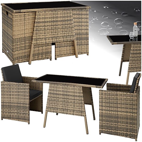 tectake Sitzgruppe Rattan Sitzgruppe, (Set, 3-tlg), günstig online kaufen