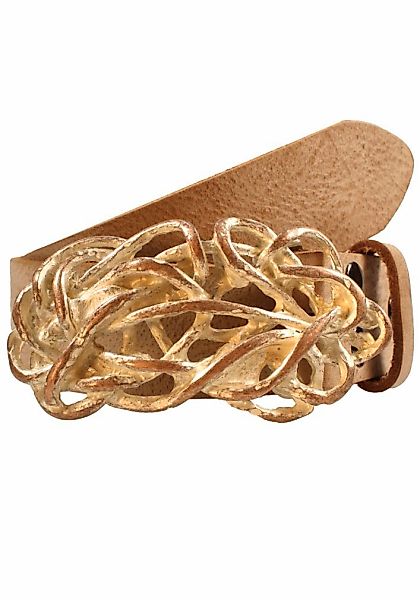 Rettungsring Gürtel Ledergürtel, mit austauschbarer Schließe "Strohknoten R günstig online kaufen