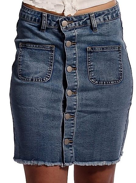 Charis Moda Jeansrock Mini Jeans Rock im modischen Knöpfe Taschen Look günstig online kaufen