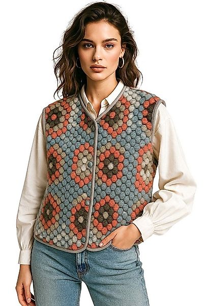 Worldclassca Fellimitatweste Worldclassca Teddy Weste Retro Mandala Optik K günstig online kaufen