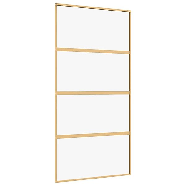 vidaXL Schiebetür Golden 102,5x205 cm ESG-Klarglas und Aluminium 155180 günstig online kaufen