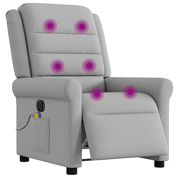 vidaXL Sessel Massagesessel Elektrisch Wolkengrau Stoff günstig online kaufen