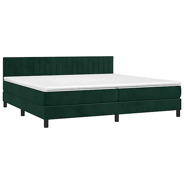 vidaXL Boxspringbett mit Matratze & LED Dunkelgrün 200x200 cm Samt 3134546 günstig online kaufen
