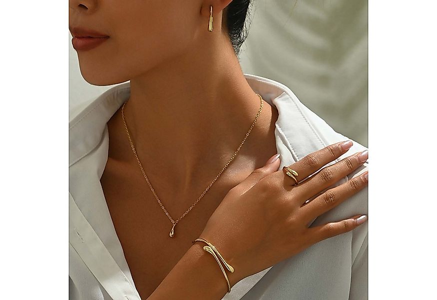 trends for living Schmuckset Ring Tropfendesign, verstellbaren Armreif, Ohr günstig online kaufen