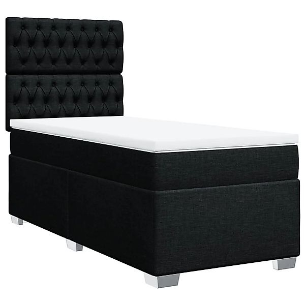 vidaXL Boxspringbett mit Matratze Schwarz 100x200 cm Stoff 3292708 günstig online kaufen