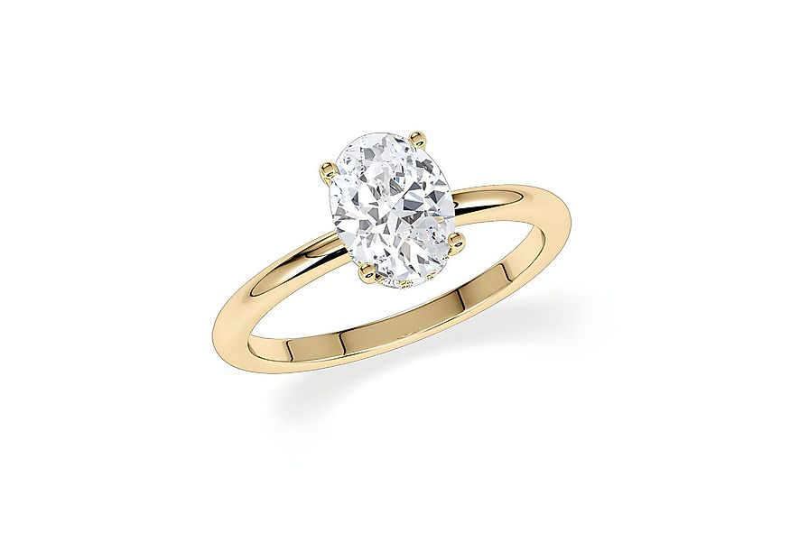 Adam & Eve Diamantring 750/- Gold - großer Diamant 1,00ct + 12 x 0,07ct Bri günstig online kaufen