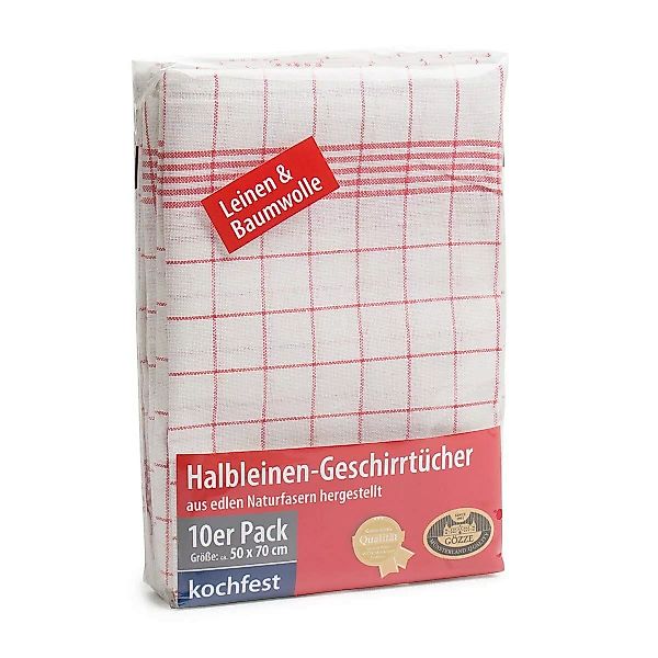 Gözze Geschirrtuch »Halbleinen Geschirrtuch, Des. 60152«, (Set, 10 tlg.) günstig online kaufen