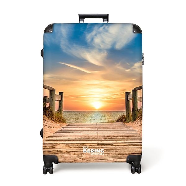 NoBoringSuitcases.com© Hartschalen-Trolley Strandweg bei Sonnenuntergang 77 günstig online kaufen