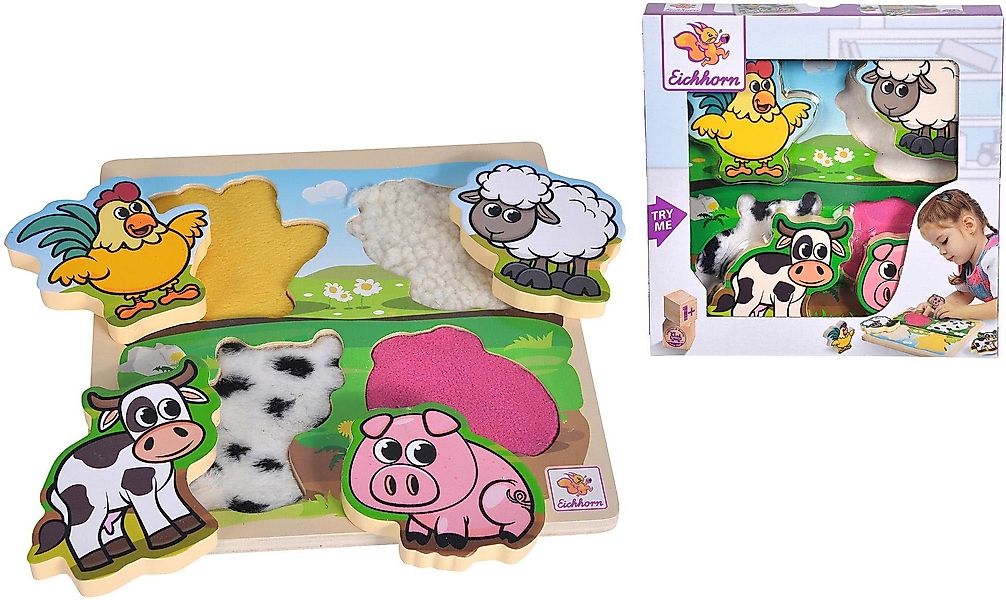 Eichhorn Steckpuzzle Fühl-Puzzle mit Stoff, 4 günstig online kaufen