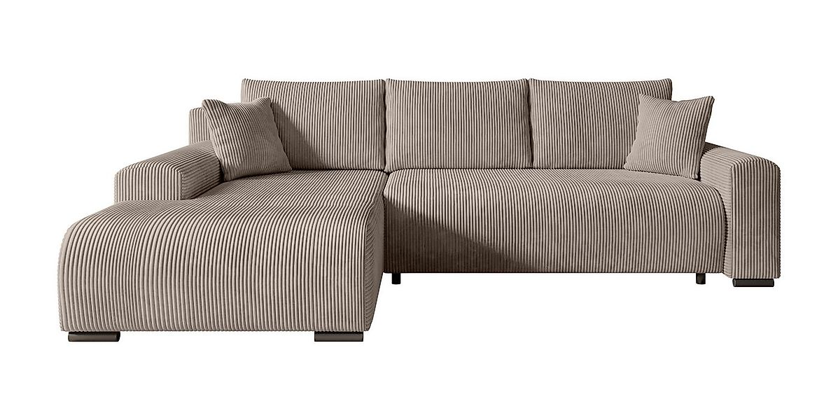 storez24 Ecksofa Soffe, mit Bettkasten und Schlaffunktion, Cordstoff, L-For günstig online kaufen