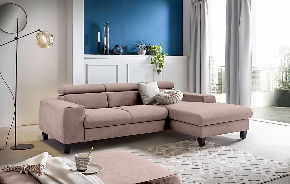 COTTA Ecksofa "Morven L-Form mit Kopfteilverstellung" wahlweise mit Bettfun günstig online kaufen