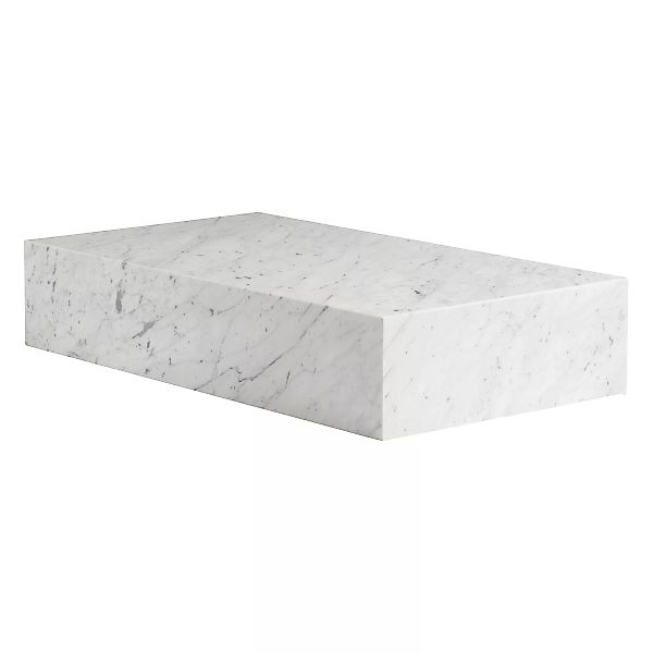 Couchtisch Plinth Grand stein weiß / Marmor - 137 x 76 cm x H 28 cm - Audo günstig online kaufen