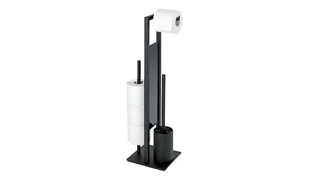 Stand WC Garnitur  Rivalta ¦ schwarz ¦ Edelstahl,Glas ¦ Maße (cm): B: 18 H: günstig online kaufen