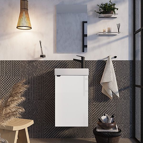 welltime Badmöbel-Set "Badmöbel-Set Gesa, Schrank mit Waschbecken und Spieg günstig online kaufen