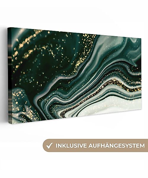 OneMillionCanvasses® Leinwandbild Panorama Marmoroptik - Gold günstig online kaufen