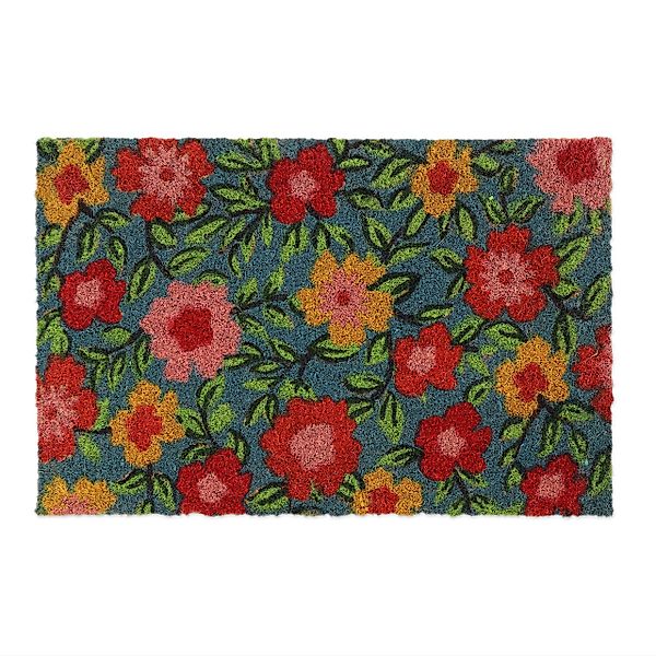 relaxdays Fußmatte Kokos Blüte, Höhe: 15 günstig online kaufen