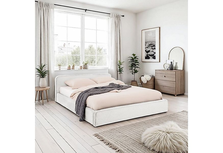 IDIMEX Polsterbett CURSIO, Doppelbett 140x200 cm mit Lattenrost in Cord-Opt günstig online kaufen