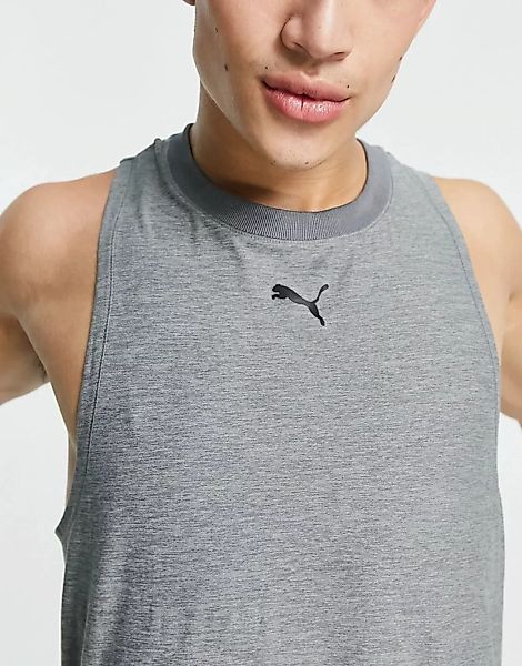 Puma – Yoga Studio – Trägershirt in Heidegrau günstig online kaufen