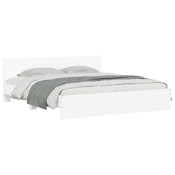 furnicato Bettgestell mit Kopfteil Weiß 200x200 günstig online kaufen