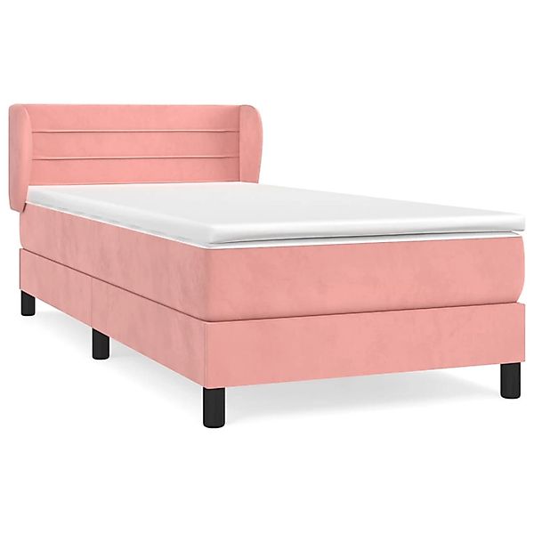 vidaXL Boxspringbett mit Matratze Rosa 90x200 cm Samt1469259 günstig online kaufen