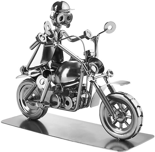 BRUBAKER Dekofigur Metallskulptur Schraubenmännchen Motorradfahrer (1 St., günstig online kaufen