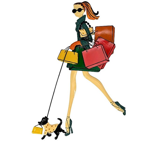 abc HOME Wanddekoobjekt Frau mit Einkaufstaschen, Metall günstig online kaufen