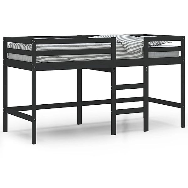 vidaXL Kinderhochbett mit Leiter Schwarz 80x200 cm Massivholz Kiefer1908076 günstig online kaufen