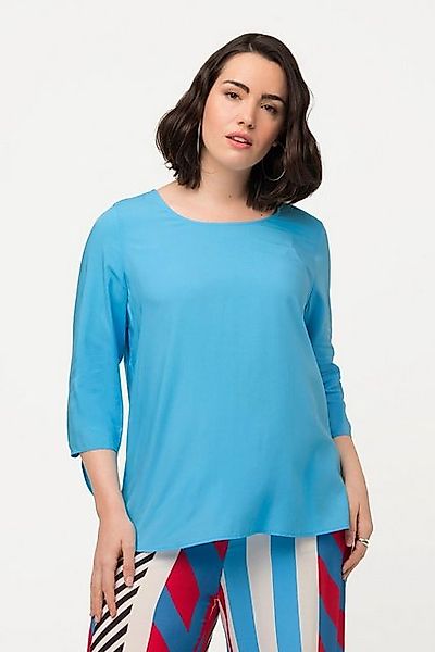 Ulla Popken Tunika Bluse Oversized Saumschleife Rundhals 3/4-Arm günstig online kaufen