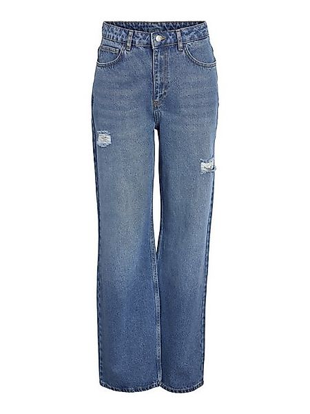 Noisy may Boyfriend-Jeans Damen Jeans Straight Fit hohe Taille 7848 in Blau günstig online kaufen