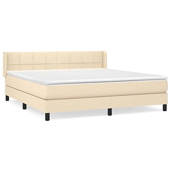vidaXL Boxspringbett mit Matratze Creme 160x200 cm Stoff 3129726 günstig online kaufen