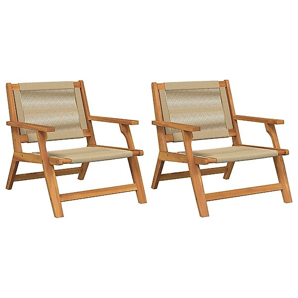 vidaXL Gartenstuhl Gartenstühle 2 Stück Beige günstig online kaufen