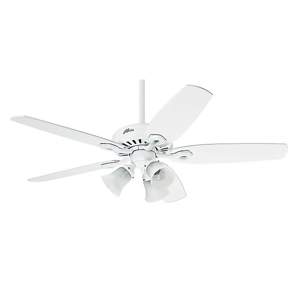 HUNTER FANS Deckenventilator Builder Plus 132 cm Weiß mit Beleuchtung und Z günstig online kaufen