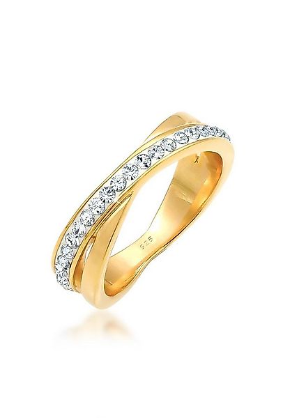 Elli Fingerring Wickelring Zart 925 Silber, mit Kristallen von Swarovski® günstig online kaufen