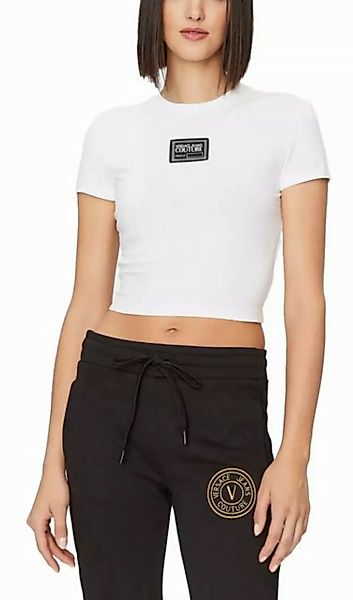 Versace Jeans Couture Crop-Top Retro T-Shirt Slim Fit Kontrastfarbenes Logo günstig online kaufen