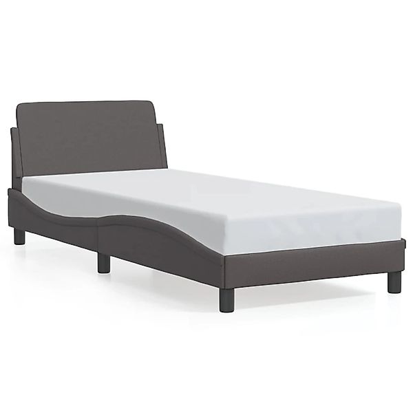 vidaXL Bettgestell Dover Grau 90x200 cm Kunstleder 373121 günstig online kaufen