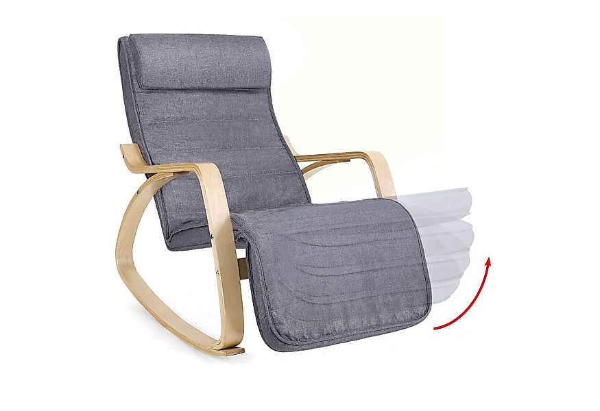 SONGMICS Schaukelsessel, Schaukelstuhl, Relaxsessel, Verstellbarer Fußstütz günstig online kaufen