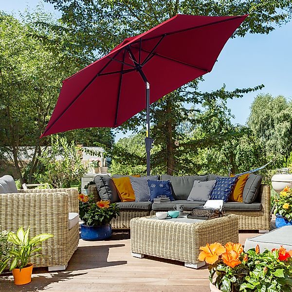 Outsunny Knickschirm Sonnenschirm Gartenschirm Marktschirm mit Handkurbel A günstig online kaufen
