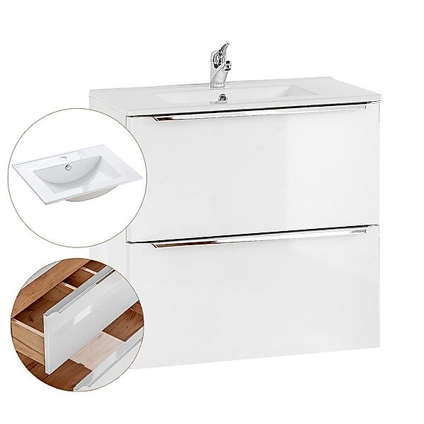Lomadox Waschtisch TOSKANA-56, weiß 61/58,5/46 cm günstig online kaufen